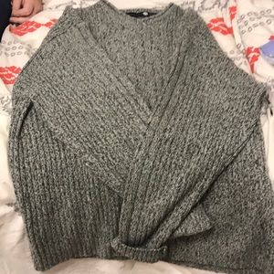 gray knit sweater