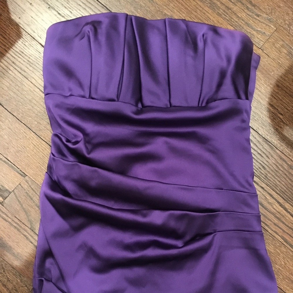 Betsy & Adam Pleat Ruched Bodice Satin Dress - Picture 1 of 5
