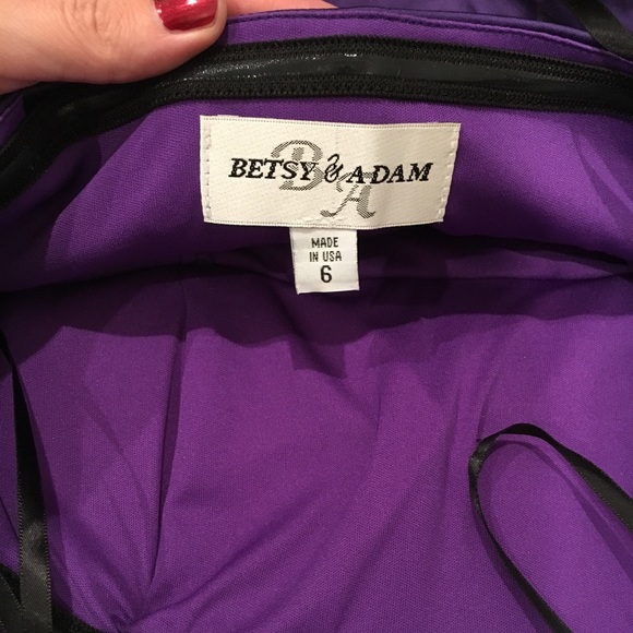 Betsy & Adam Pleat Ruched Bodice Satin Dress - Picture 3 of 5