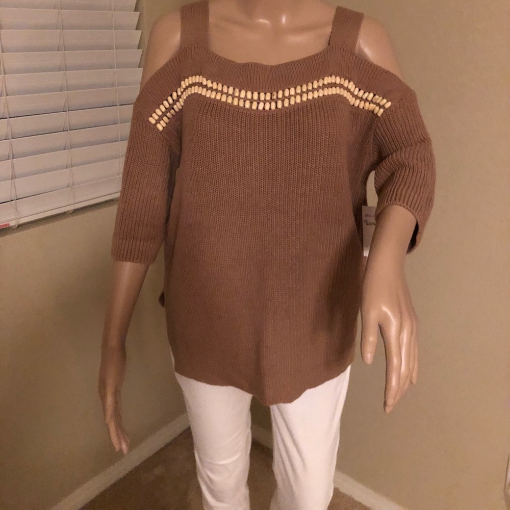 Ella Moss Knitted with off the shoulder sleeves