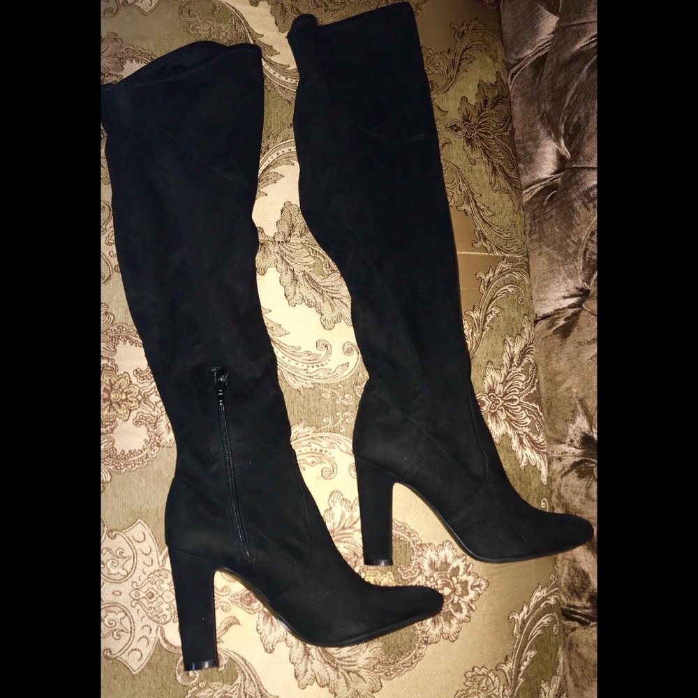 Black Over The Knee Heel Boots