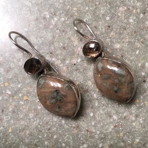 925 Sterling Silver Bezel Set Stone Earrings