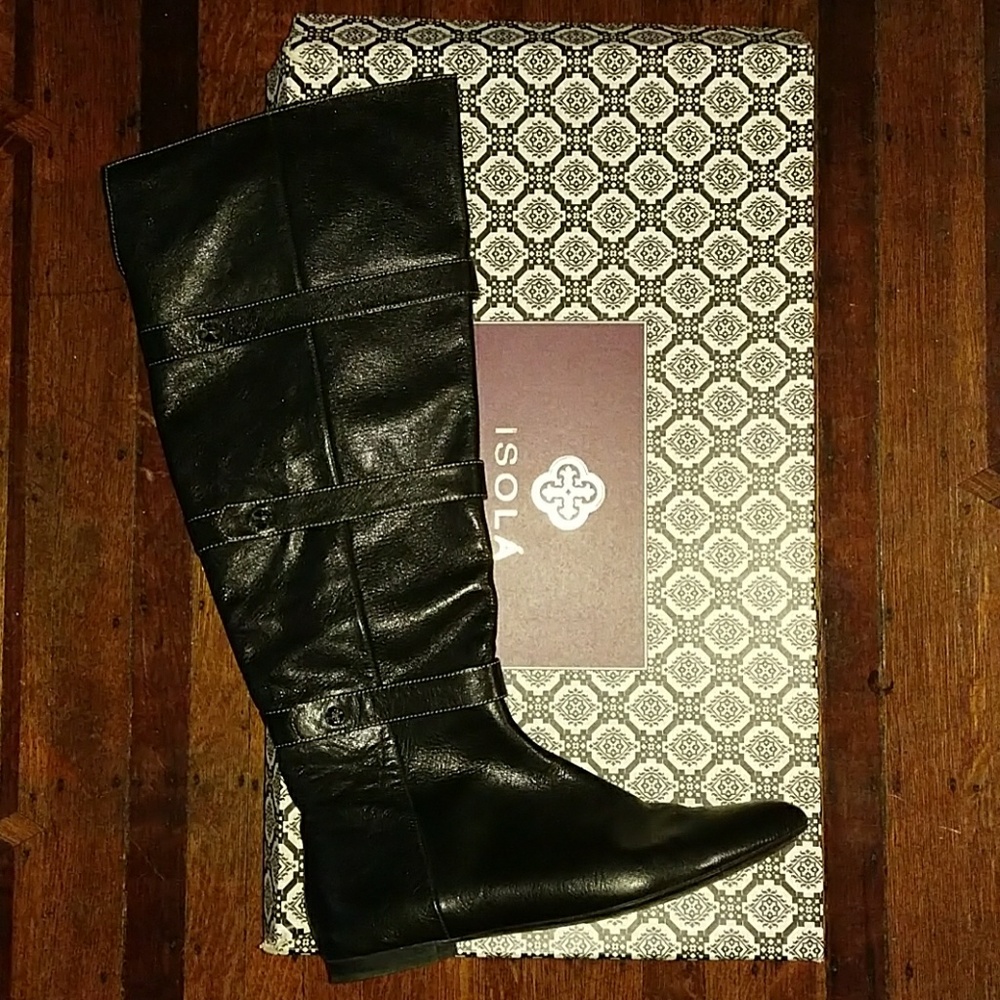 Isola Adora black leather boots