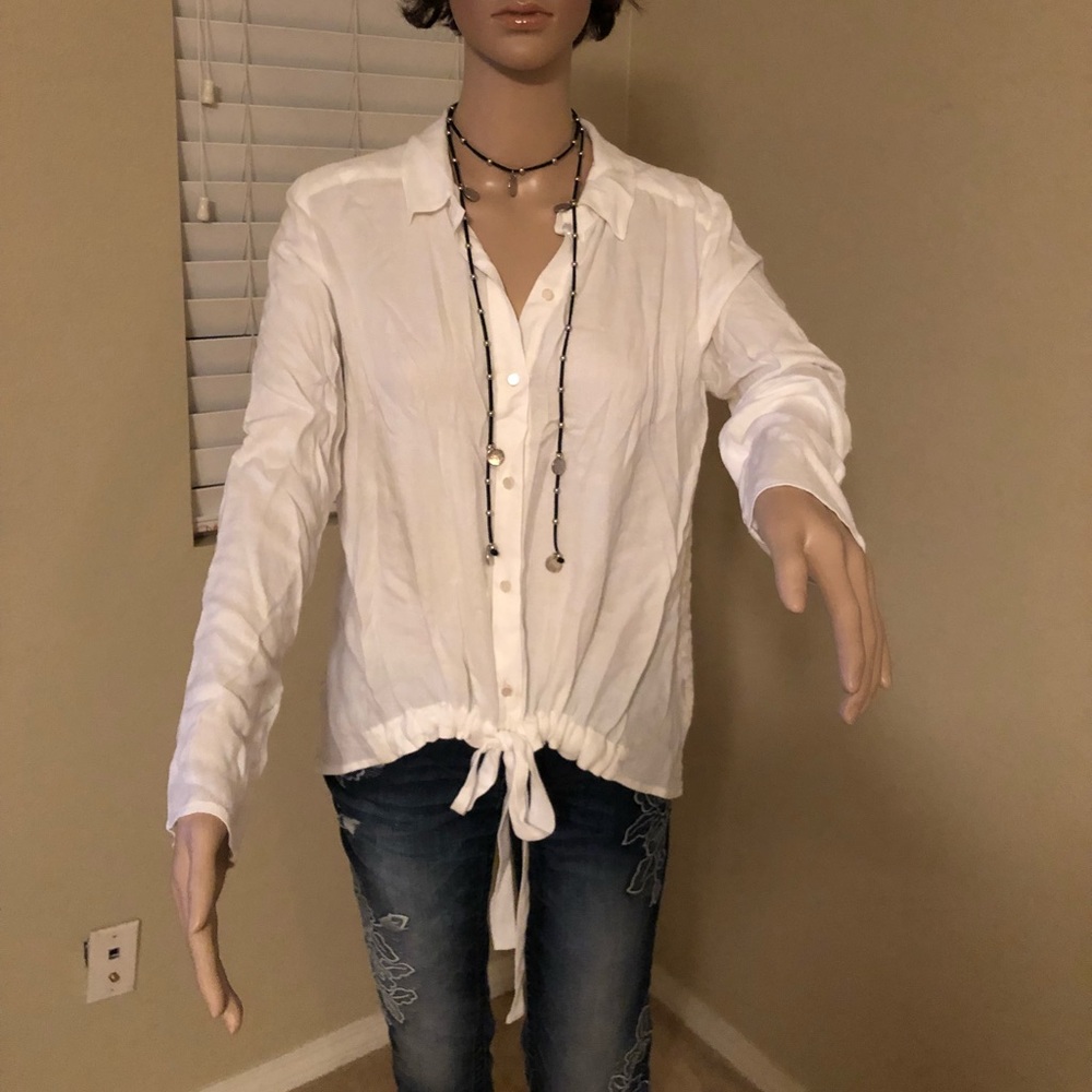 Ella Moss Blouse, back embroidered long sleeve