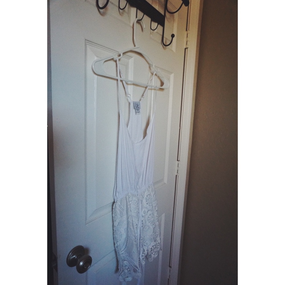 White lace romper.