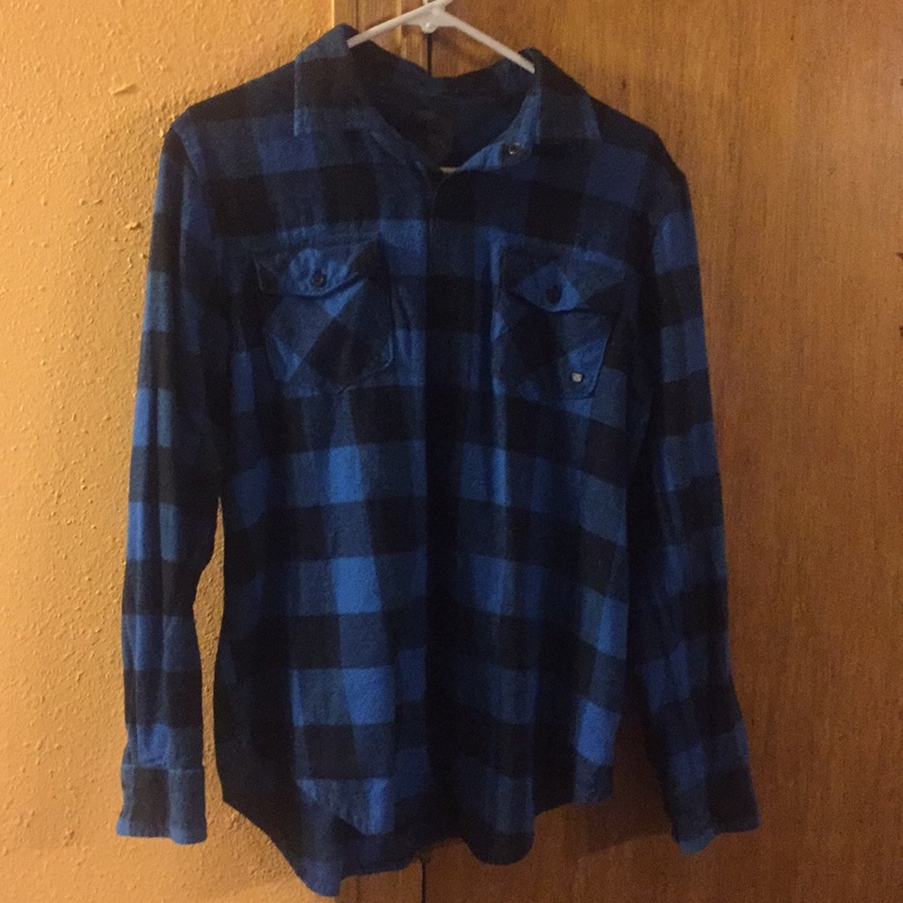 Blue Flannel Button Up Shirt