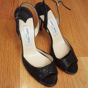 Jimmy Choo Glitter Snakeskin Sandals