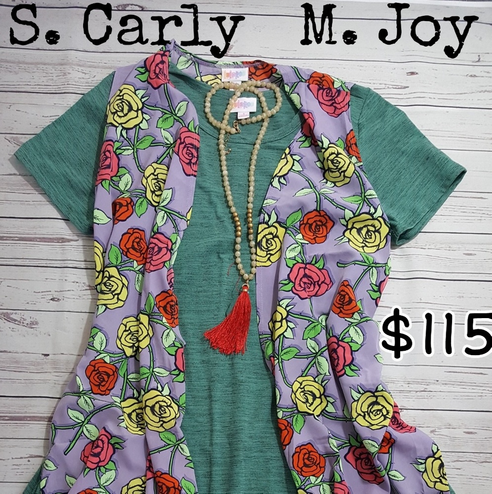 LULAROE OUTFIT Joy Vest Carly Dress