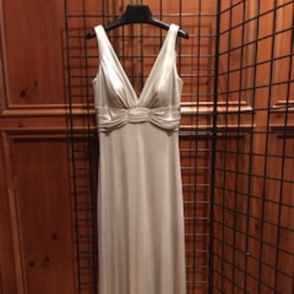 Sheer champaigne prom dress