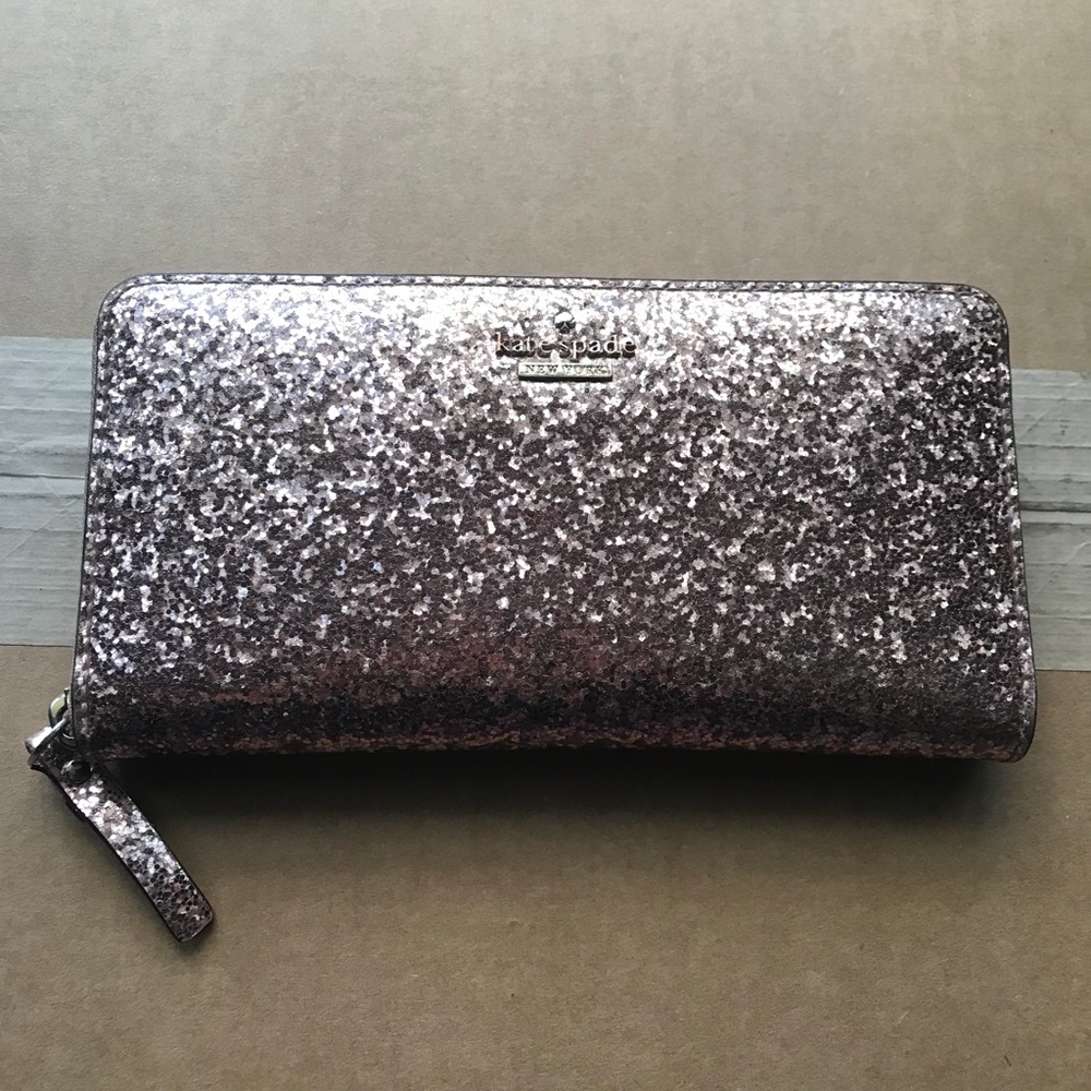 Kate Spade rose Gold Glitter Bug wallet
