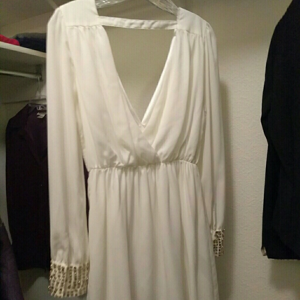 Maude white long sleeve Dress