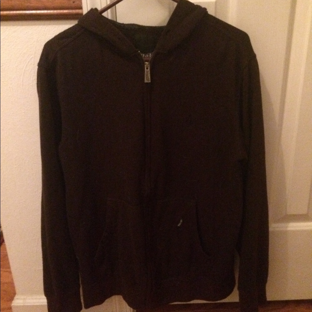 Dark Brown Volcom Zip up hoodie