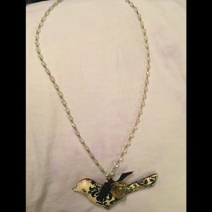 Annie M signature bird necklace