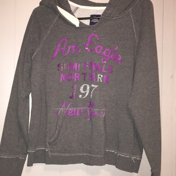 Gray American Eagle Hoodie - Picture 1 of 3