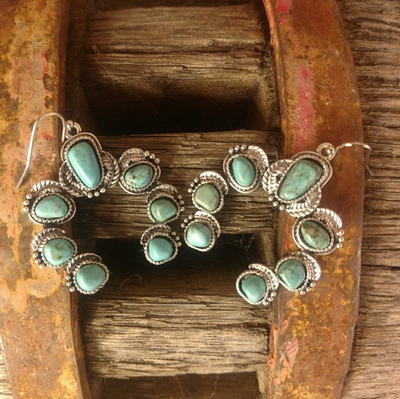 Turquoise Squash Blossom Earrings BACK IN STOCK!! - Picture 2 of 2