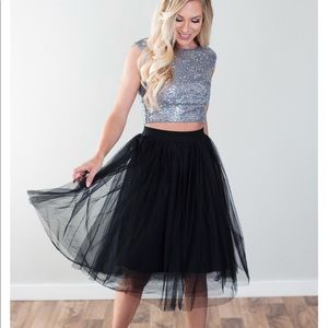 S sequin crop top and S toole skirt as a pair