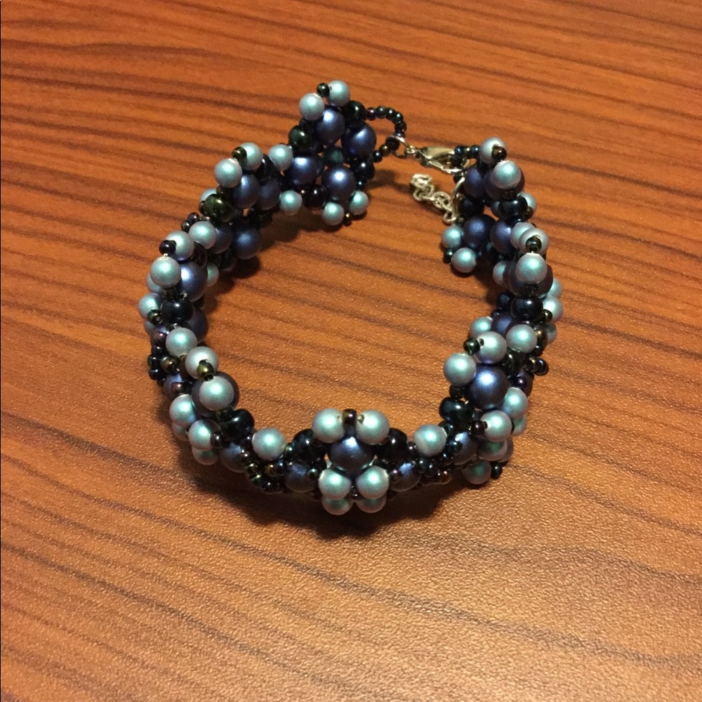 Swarovski Crystal Pearl Beaded Bracelet B13 - Picture 3 of 5