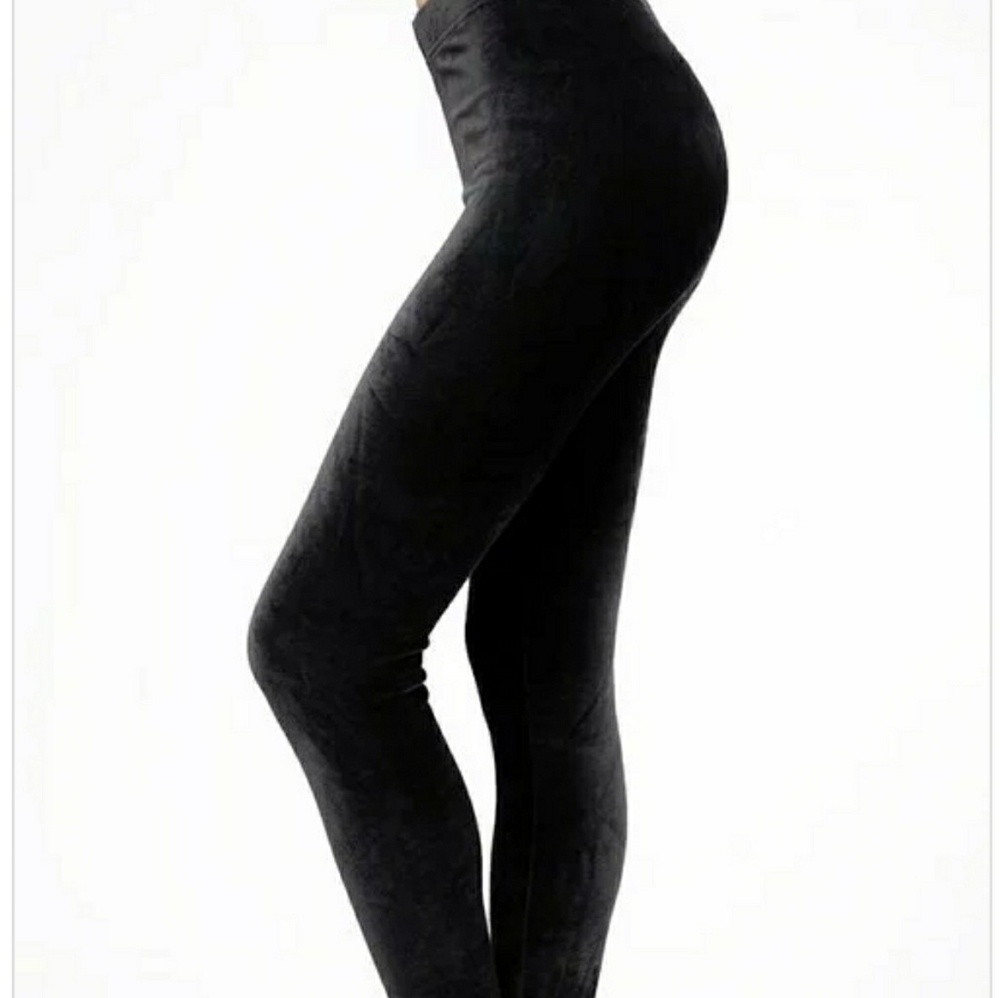 Black Velour Leggings - Picture 2 of 3