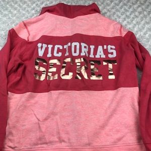 Victoria Secret Hoodie Sz Large salmon metallic