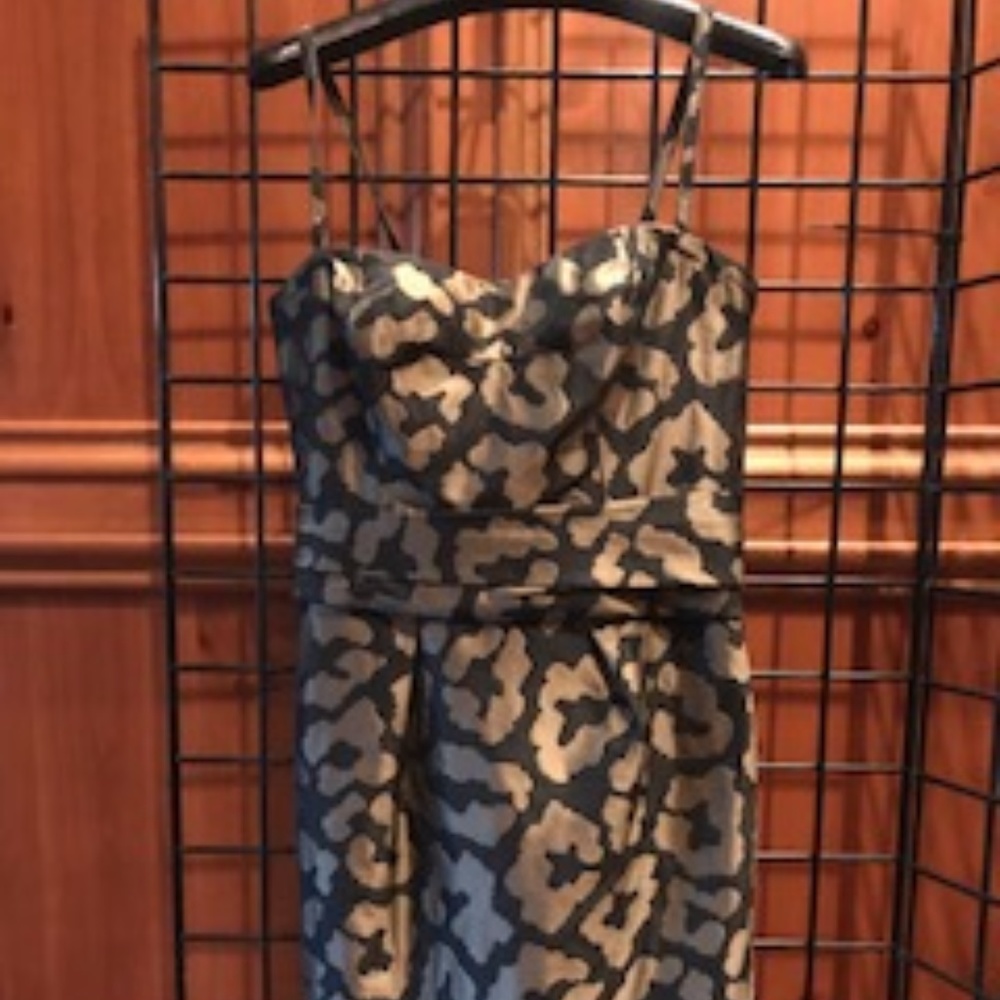 Gold and black cocktail dress