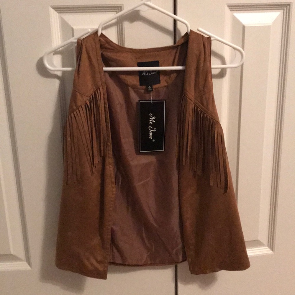 Suede fringe vest