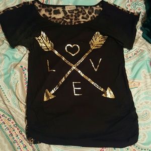 Cute black with sheer cheetah print back