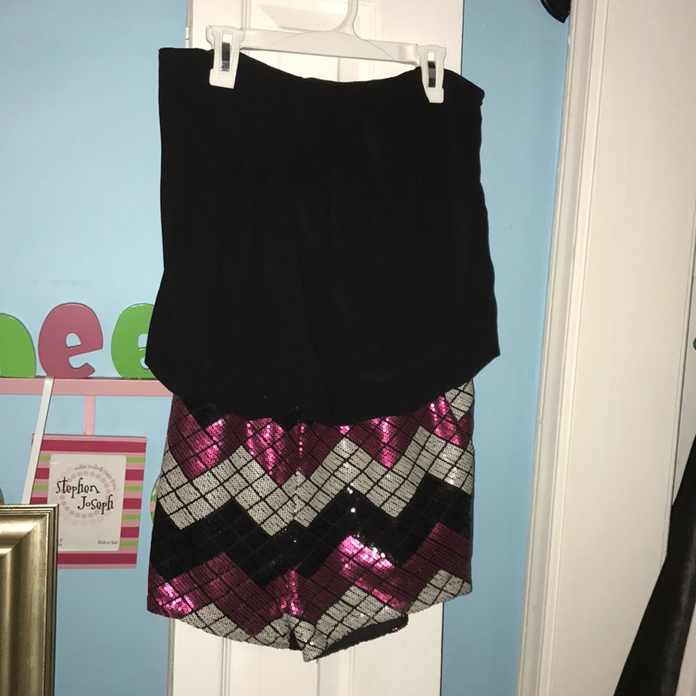 Glitter shorts romper