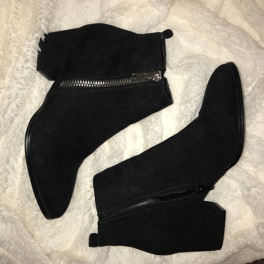 Black suede booties