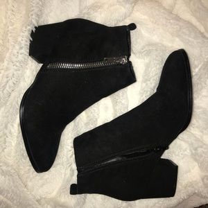 Black suede booties