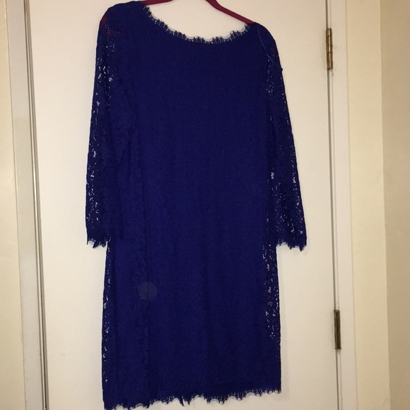 DVF lace Colleen Dress in Cosmic Blue Sz 14 - Picture 1 of 5