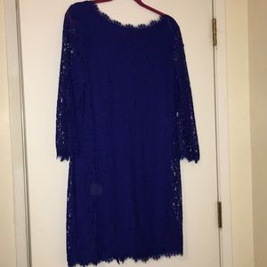 DVF lace Colleen Dress in Cosmic Blue Sz 14