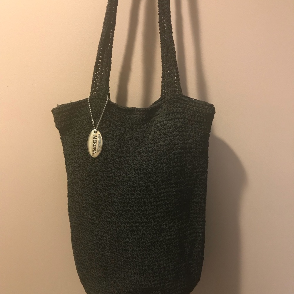 Merona Black Knit Bucket Bag