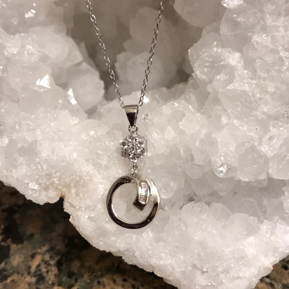 STERLING SILVER PENDANT W/AUSTRIAN CRYSTALS NIB