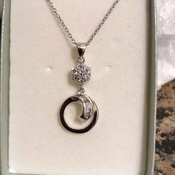 STERLING SILVER PENDANT W/AUSTRIAN CRYSTALS NIB - Picture 4 of 5