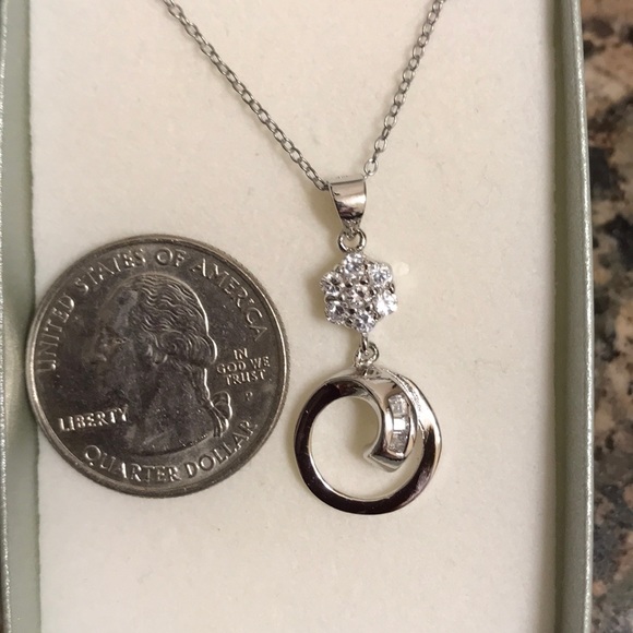 STERLING SILVER PENDANT W/AUSTRIAN CRYSTALS NIB - Picture 3 of 5