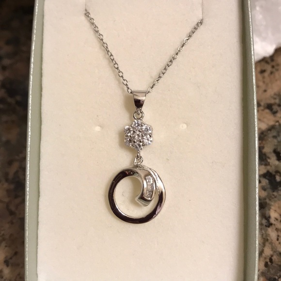 STERLING SILVER PENDANT W/AUSTRIAN CRYSTALS NIB - Picture 5 of 5