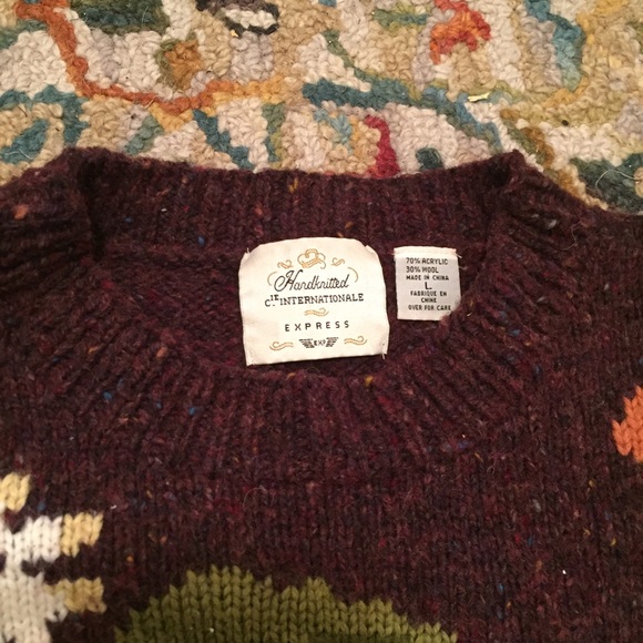 Hand knit Express Cozy Slouchy Sweater Size Large - Picture 6 of 6