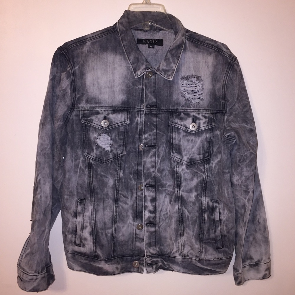 Black/grey distressed Jacket | Size XL