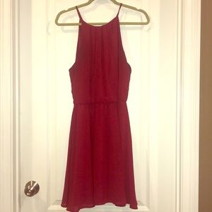 Francesca’s burgundy dress