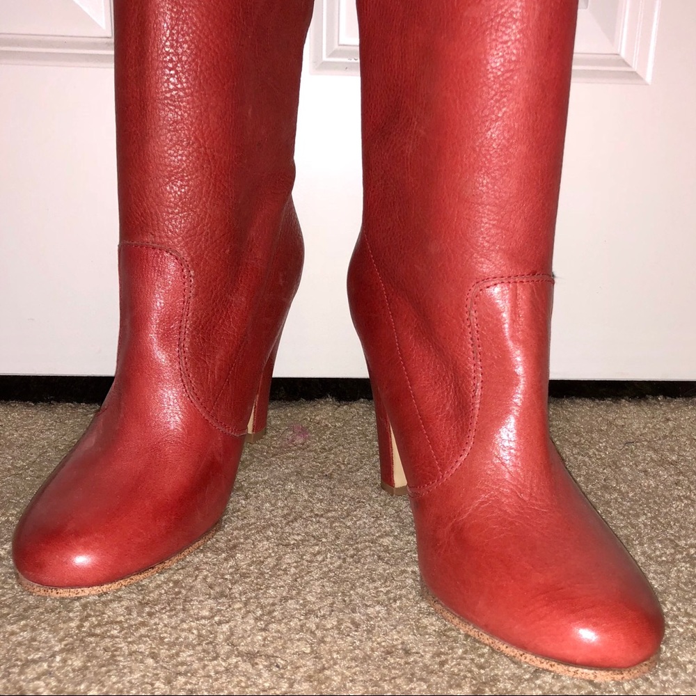 Aldo red leather boots size 8 M