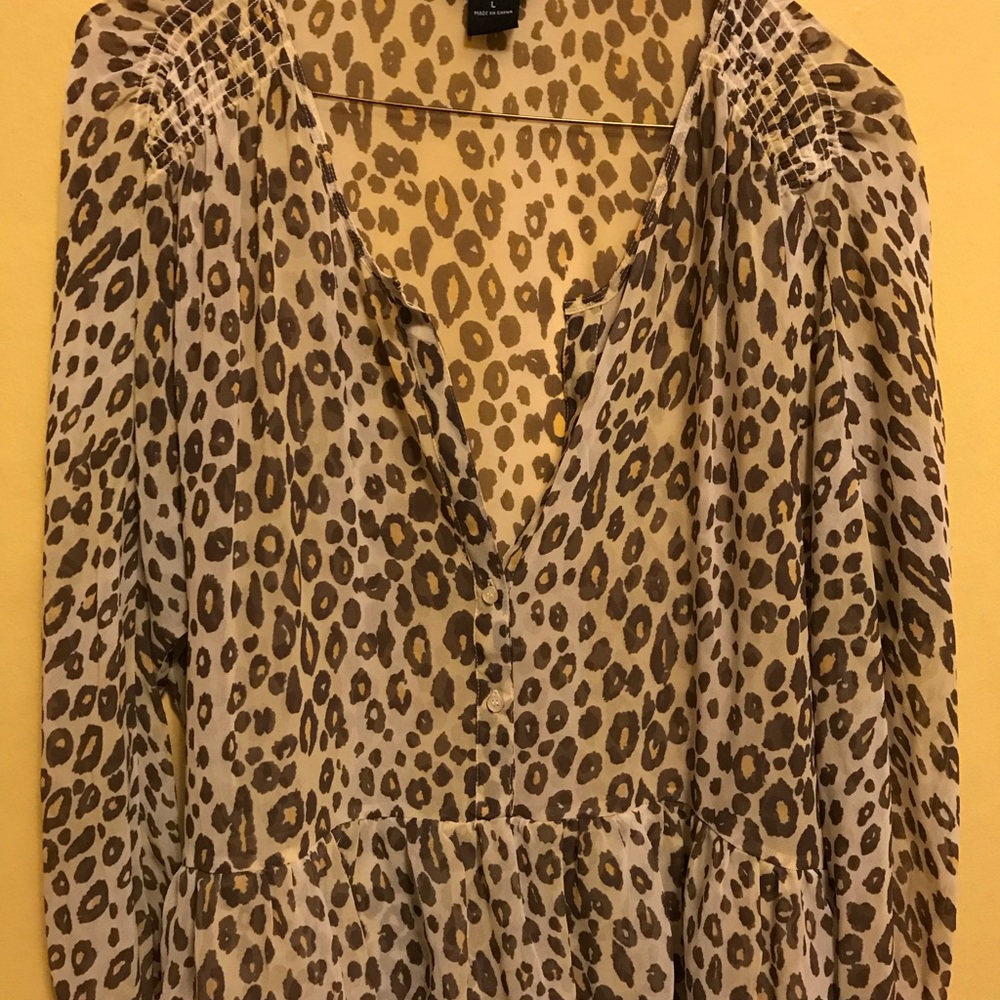 Moda International Animal Printed Sheer Top