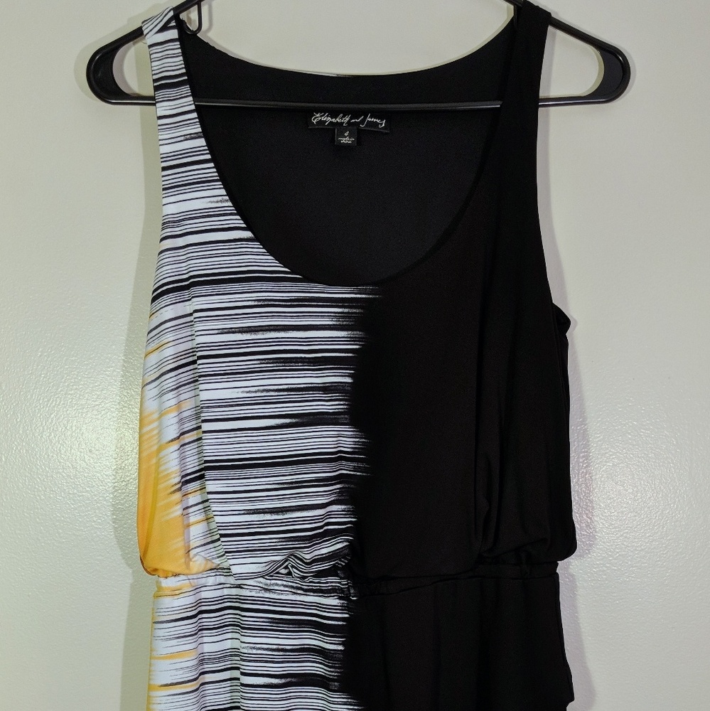 Black yellow & white Dress by Elizabeth and James