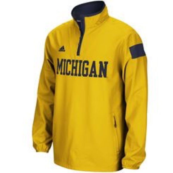 🎉🎉Michigan wolverines Adidas Yellow Pullover🍾 - Picture 1 of 1
