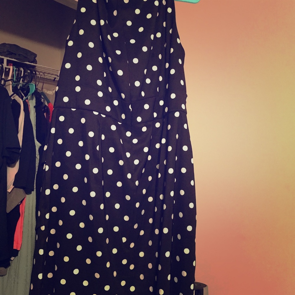 Black and Mint polka dot Dress Barn Dress