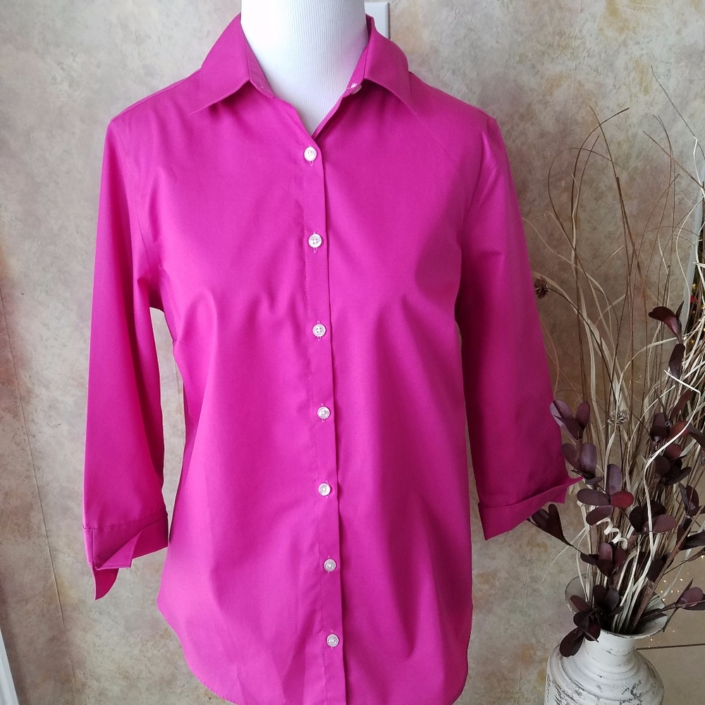 3 for 15 sale Lands End Fuscia Womens Buttondown