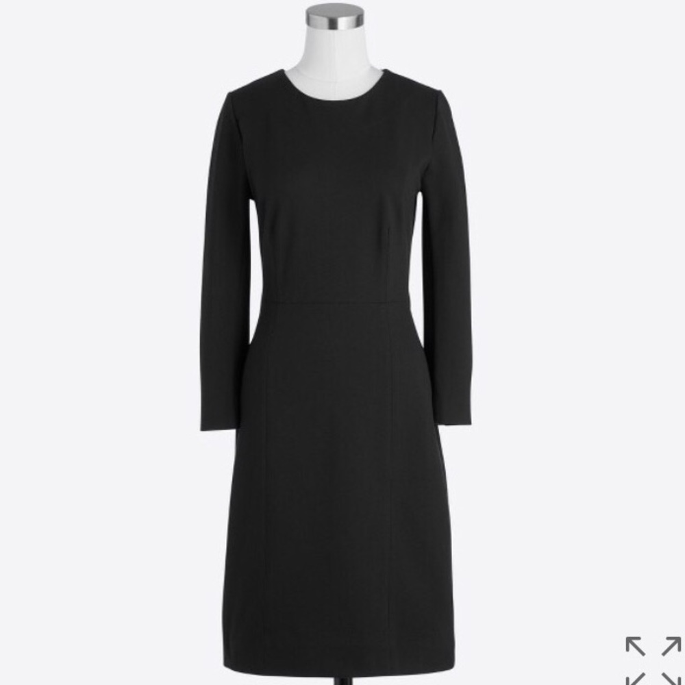 J. Crew Zip Ponte Dress in Black