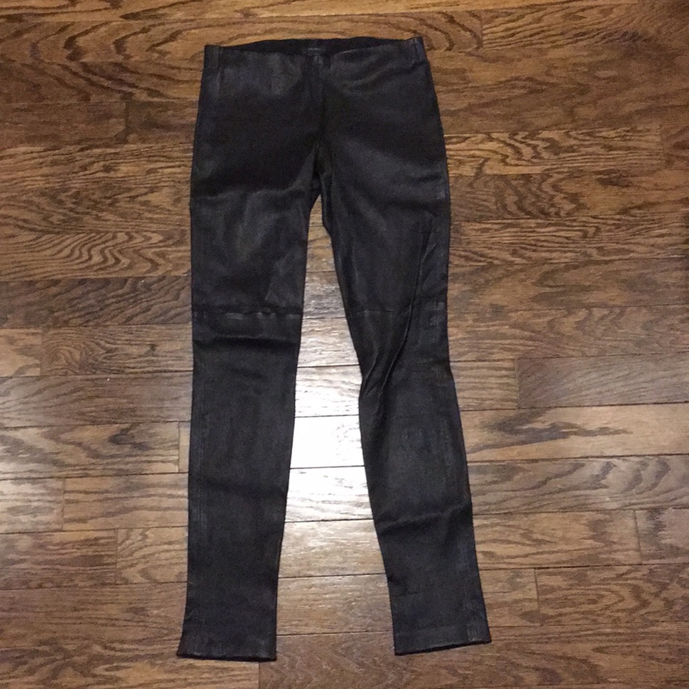 Theory Black Leather Pants/Leggings