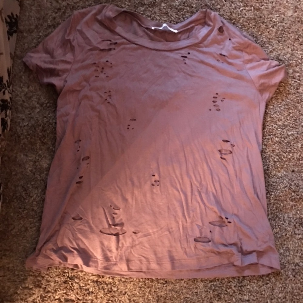Pink shirt made with holes