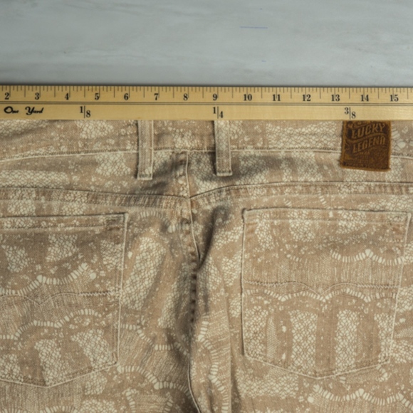 LUCKY Brand LEGEND Jeans Tan Lace Pattern 12/31 - Picture 4 of 8