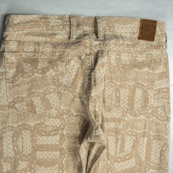 LUCKY Brand LEGEND Jeans Tan Lace Pattern 12/31 - Picture 3 of 8